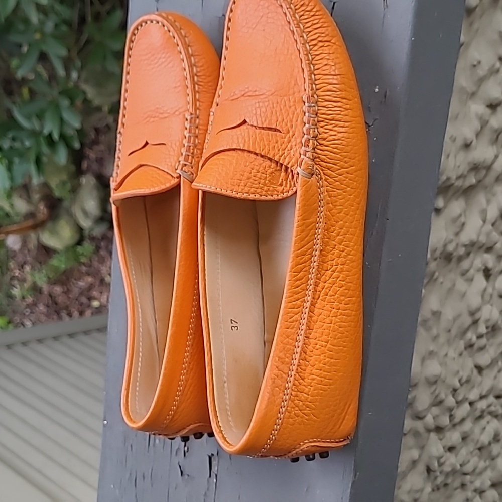 TODS Loafers Orange leather 37